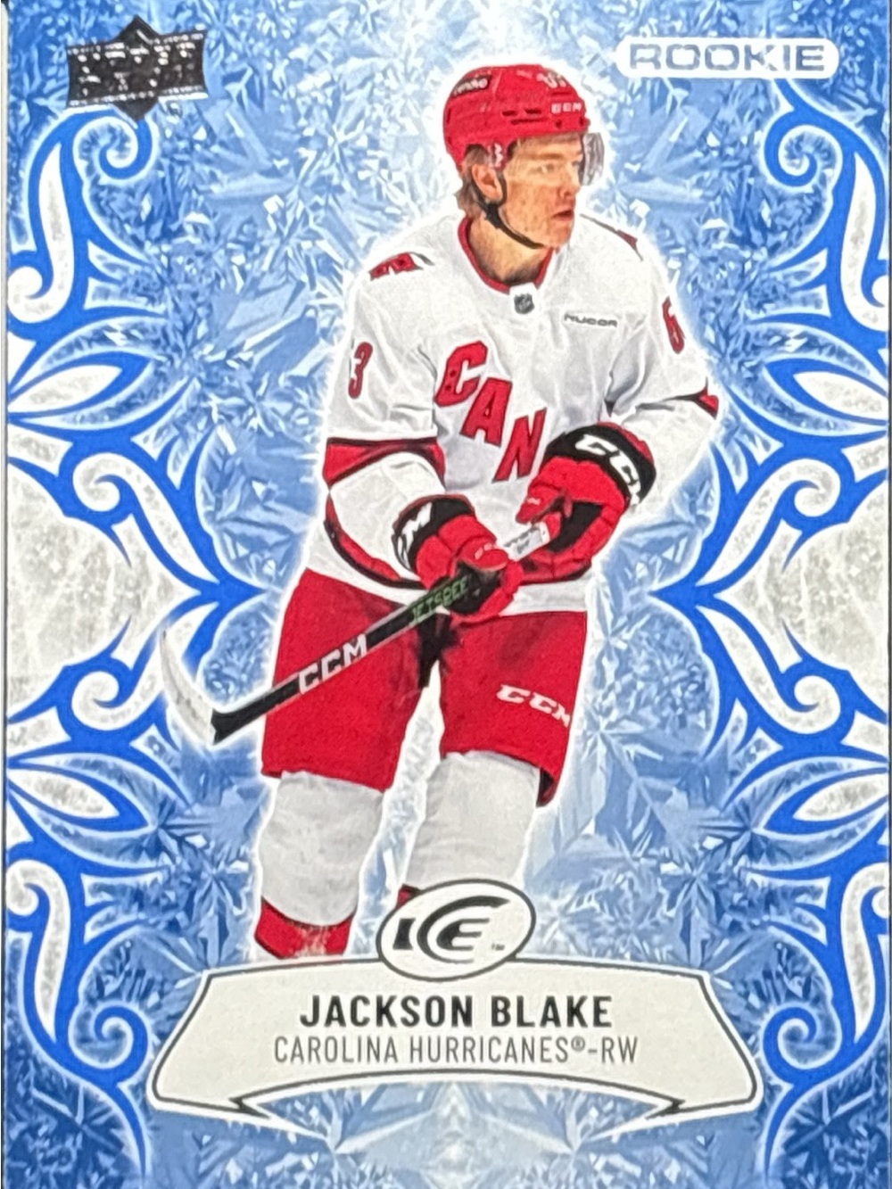 Upper Deck Carolina Hurricanes Jackson Blake Rookie Trading Card